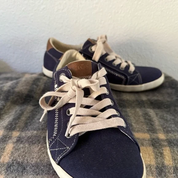 Taos Star Burst Canvas Sneakers Navy 8 Everyday Stylish Comfort Boho Casual - Picture 4 of 10